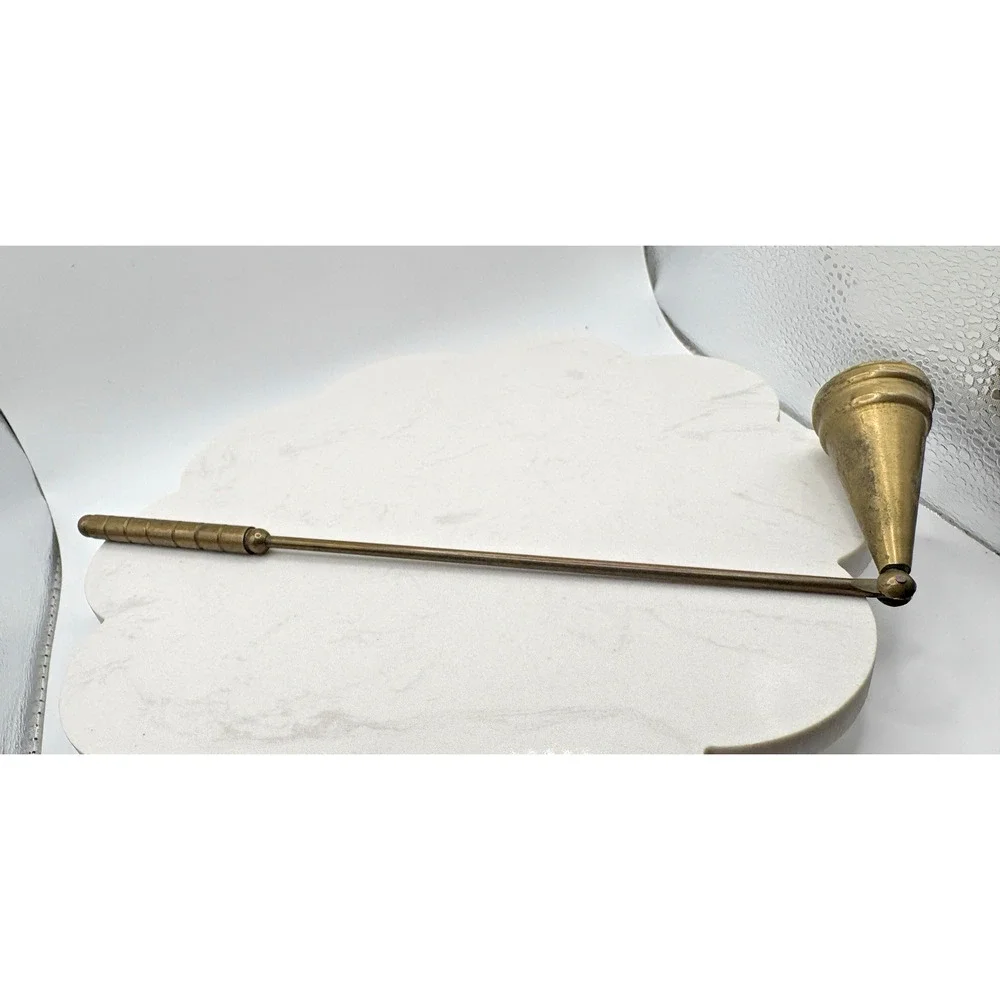 Brass Candle Snuffer Hinged Cone Snuff 2.5